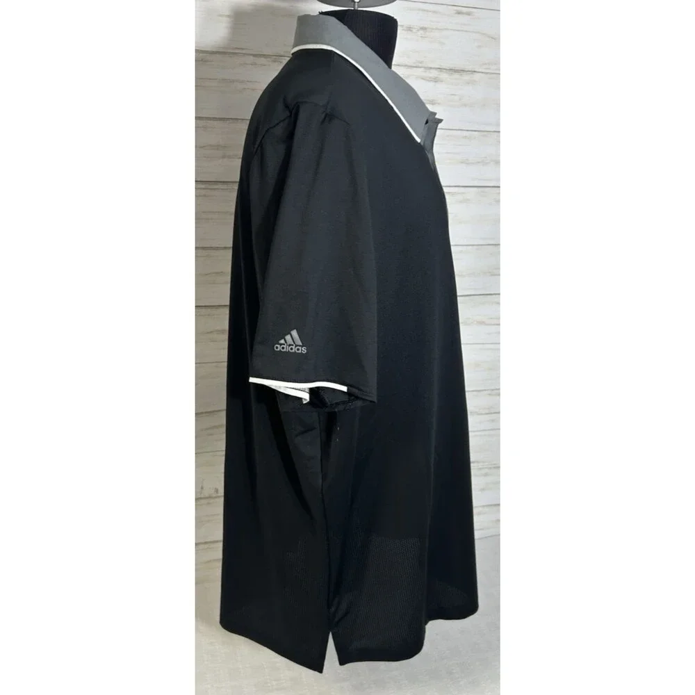 ADIDAS AEROREADY CHEVY CORVETTE XXL 2XL Men Black Polo Stretch Golf Shirt Tennis